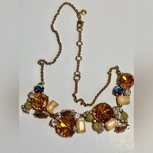 J. Crew Mixed-stone Gold and Amber Necklace 20” long